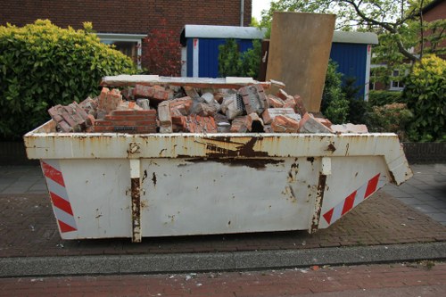 Illustration of a skip on a residential property